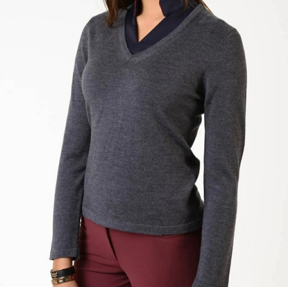 Marisa Christina V Neck Ladies 100% Italian Merinos Wool Sweater Small - Picture 1 of 4